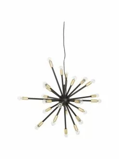 Westwing Collection Große Pendelleuchte Spike in Schwarz-Gold, Ø 90 cm
