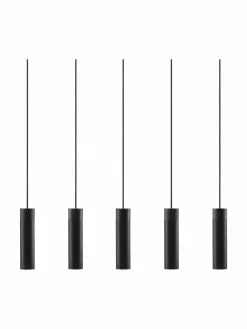 Nordlux Große Pendelleuchte Tilo in Schwarz mit Holzdekor, B 81 x H 25 cm