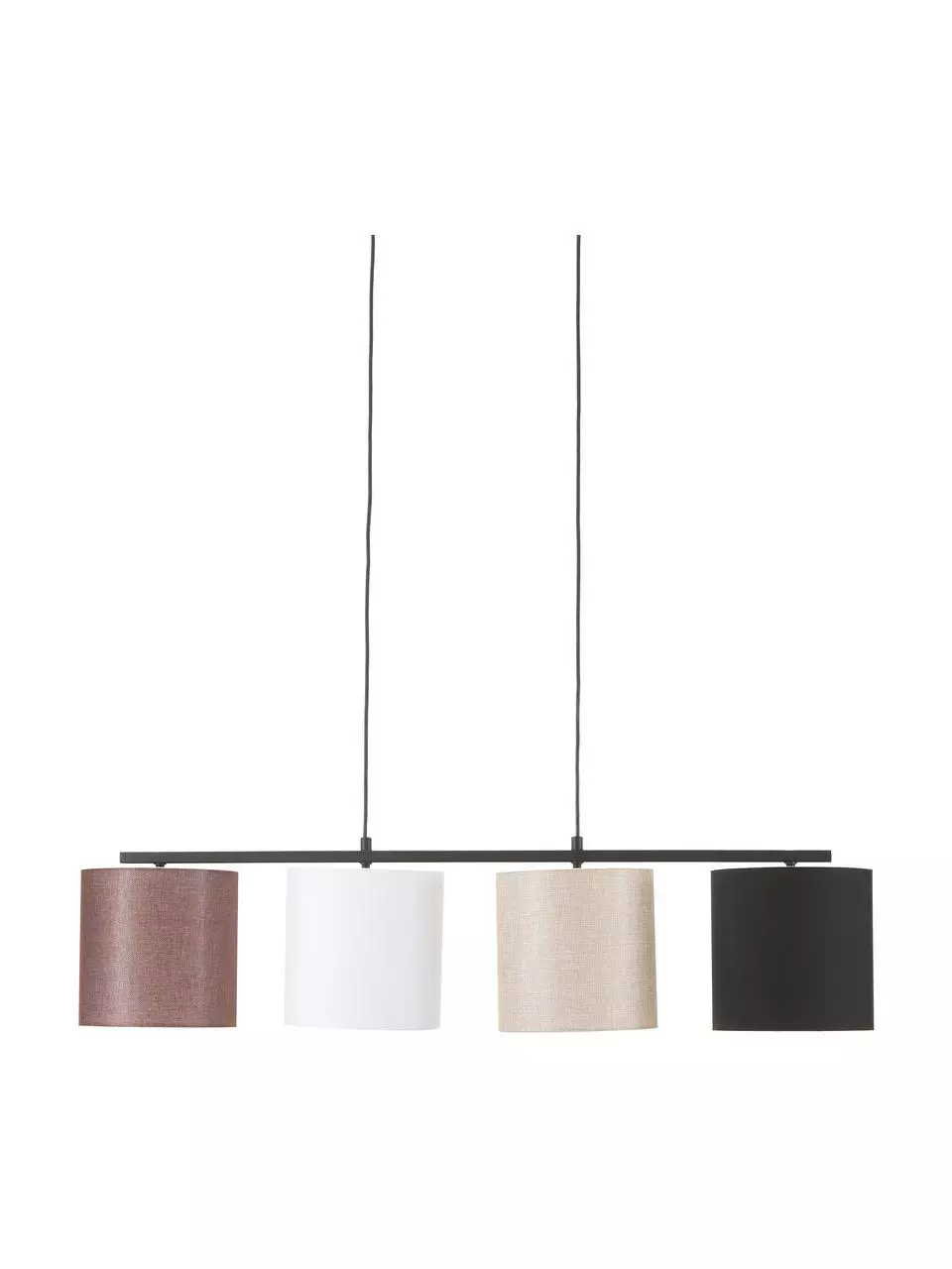 Große Pendelleuchte Valiz mit Stoffschirmen, B 110 x H 22 cm 3 Große Pendelleuchte Valiz mit Stoffschirmen, B 110 x H 22 cm