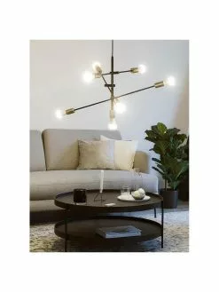 Westwing Collection Gro&szlig;e Pendelleuchte Venja in Schwarz, Ø 84 cm -Leuchten Verkaufsladen Grosse Pendelleuchte Venja in Schwarz 2