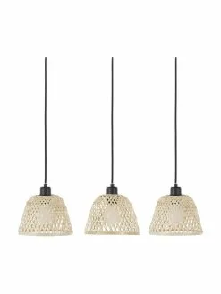 Westwing Collection Große Pendelleuchte Wasa aus Rattan, B 70 x H 15 cm