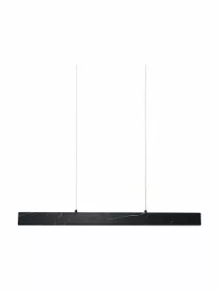 Gro&szlig;e Schmale LED-Pendelleuchte Pierce in Marmoroptik, B 90 x H 10 cm