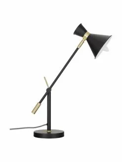 Westwing Collection Gro&szlig;e Schreibtischlampe Audrey mit Gold-Dekor, Ø 15 x H 68 cm