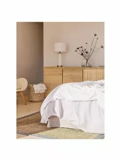 Westwing Collection Gro&szlig;e Tischlampe Abigail aus Glas und Leinen, Ø 32 x H 61 cm -Leuchten Verkaufsladen Grosse Tischlampe Abigail aus Glas und Leinen 2