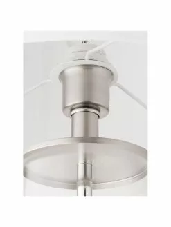 Westwing Collection Gro&szlig;e Tischlampe Abigail aus Glas und Leinen, Ø 32 x H 61 cm -Leuchten Verkaufsladen Grosse Tischlampe Abigail aus Glas und Leinen 5