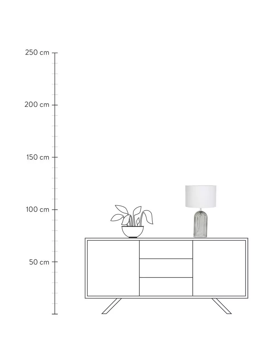 Westwing Collection Große Tischlampe Bela mit Glasfuß, Ø 30 x H 50 cm 7 Westwing Collection Große Tischlampe Bela mit Glasfuß, Ø 30 x H 50 cm – Bild 5