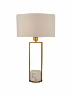 Searchlight Gro&szlig;e Tischlampe Quebec mit Marmorfu&szlig;, Ø 35 x H 62 cm -Leuchten Verkaufsladen Grosse Tischlampe Quebec mit Marmorfuss 2