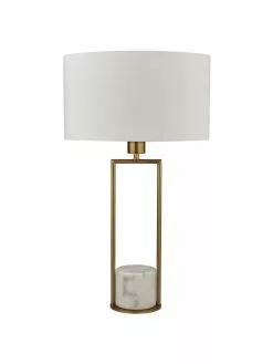 Searchlight Gro&szlig;e Tischlampe Quebec mit Marmorfu&szlig;, Ø 35 x H 62 cm