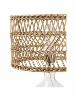 Westwing Collection Gro&szlig;e Tischlampe Zoya mit Glasfu&szlig; und Rattanschirm, Ø 30 x H 51 cm -Leuchten Verkaufsladen Grosse Tischlampe Zoya mit Glasfuss und Rattanschirm 5