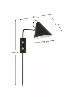 House Doctor Große Verstellbare Wandleuchte Club mit Stecker, T 46 x H 62 cm 11 House Doctor Große Verstellbare Wandleuchte Club mit Stecker, T 46 x H 62 cm -Leuchten Verkaufsladen Grosse Verstellbare Wandleuchte Club mit Stecker 3