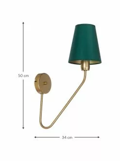 Gro&szlig;e Wandleuchte Victoria in Gr&uuml;n-Gold, T 34 x H 50 cmNur noch wenige verfügbar -Leuchten Verkaufsladen Grosse Wandleuchte Victoria in Grun Gold 2
