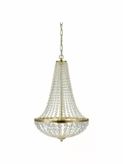 Marksl&ouml;jd Gro&szlig;er Kronleuchter Gr&auml;ns&ouml; in Gold, Ø 40 x H 59 cm