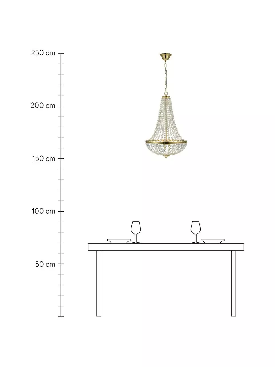 Markslöjd Großer Kronleuchter Gränsö in Gold, Ø 40 x H 59 cm 6 Markslöjd Großer Kronleuchter Gränsö in Gold, Ø 40 x H 59 cm – Bild 4