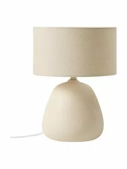 Westwing Collection Keramik-Tischlampe Eileen in Beige, Ø 26 cm x H 35 cm