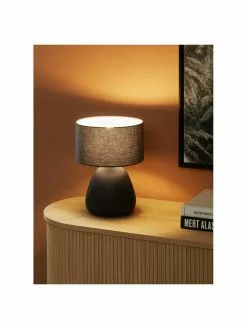 Westwing Collection Keramik-Tischlampe Eileen in Schwarz, Ø 26 cm x H 35 cm -Leuchten Verkaufsladen Keramik Tischlampe Eileen in Schwarz 2