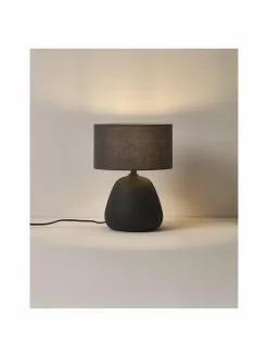 Westwing Collection Keramik-Tischlampe Eileen in Schwarz, Ø 26 cm x H 35 cm -Leuchten Verkaufsladen Keramik Tischlampe Eileen in Schwarz 5