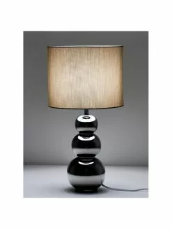 Miraluz Keramik-Tischlampe Regina in Silber, Ø 25 x H 49 cm -Leuchten Verkaufsladen Keramik Tischlampe Regina in Silber 2