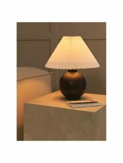 Westwing Collection Keramik-Tischlampe Vivid mit Plissee-Schirm, Ø 36 x H 40 cm 13 Westwing Collection Keramik-Tischlampe Vivid mit Plissee-Schirm, Ø 36 x H 40 cm -Leuchten Verkaufsladen Keramik Tischlampe Vivid mit Plissee Schirm 11