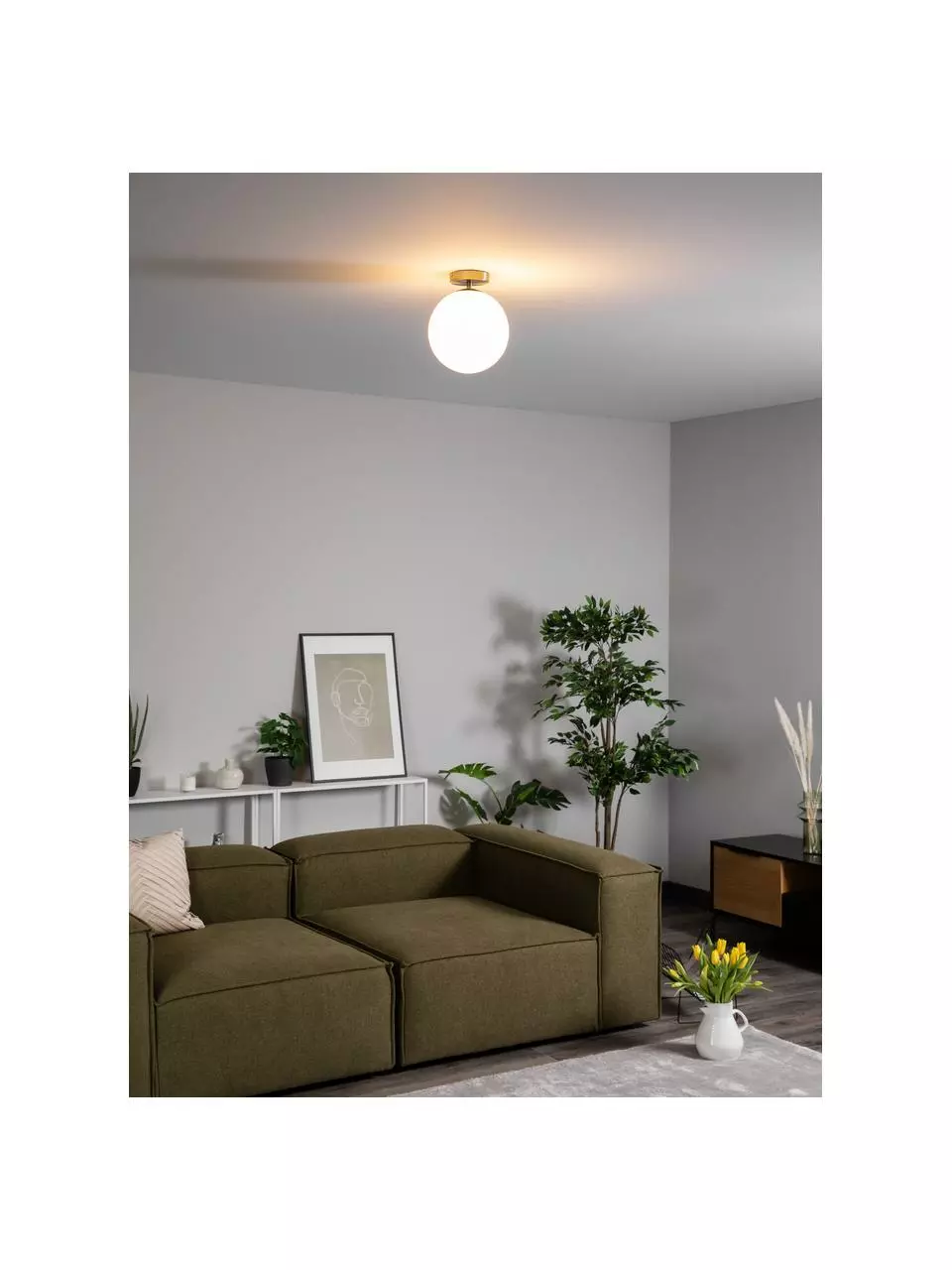 Westwing Collection Kleine Deckenleuchte Hitch aus Glas, Ø 25 x H 30 cm 5 Westwing Collection Kleine Deckenleuchte Hitch aus Glas, Ø 25 x H 30 cm – Bild 3