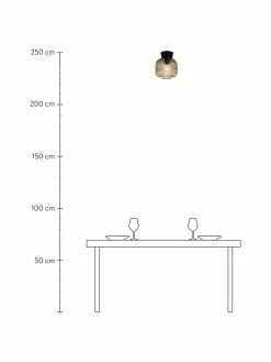 Kleine Deckenleuchte Vanja aus getöntem Glas, Ø 20 x H 24 cm -Leuchten Verkaufsladen Kleine Deckenleuchte Vanja aus getontem Glas 2