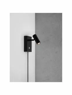 Nordlux Kleine Dimmbare LED-Wandleuchte Omari mit Stecker in Schwarz, B 7 x H 12 cm -Leuchten Verkaufsladen Kleine Dimmbare LED Wandleuchte Omari mit Stecker in Schwarz 5