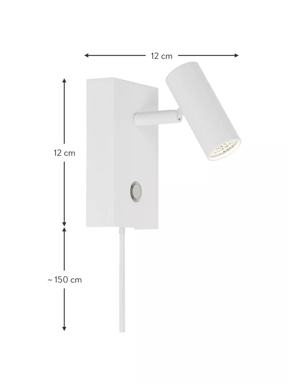 Nordlux Kleine Dimmbare LED-Wandleuchte Omari mit Stecker in Weiß, B 7 x H 12 cmNur noch wenige verfügbar 5 Nordlux Kleine Dimmbare LED-Wandleuchte Omari mit Stecker in Weiß, B 7 x H 12 cmNur noch wenige verfügbar – Bild 3