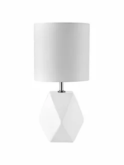 Searchlight Kleine Keramik-Tischlampe Sage in Wei&szlig;, Ø 15 x H 31 cm -Leuchten Verkaufsladen Kleine Keramik Tischlampe Sage in Weiss 4