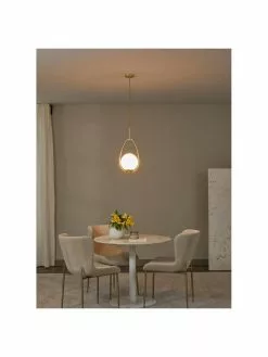 Searchlight Kleine Pendelleuchte Avalon aus Opalglas, Ø 23 x H 51 cm -Leuchten Verkaufsladen Kleine Pendelleuchte Avalon aus Opalglas 4