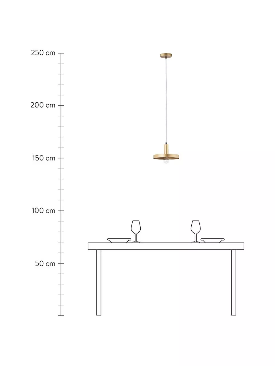 Kleine Pendelleuchte Garni in Goldfarben, Ø 25 x H 15 cm 5 Kleine Pendelleuchte Garni in Goldfarben, Ø 25 x H 15 cm – Bild 3
