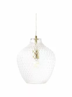 Westwing Collection Kleine Pendelleuchte Lee aus Glas, Ø 27 x H 33 cm
