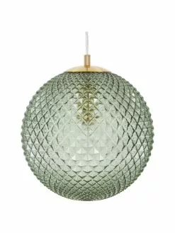 Westwing Collection Kleine Pendelleuchte Lorna aus Glas, Ø 25 cm