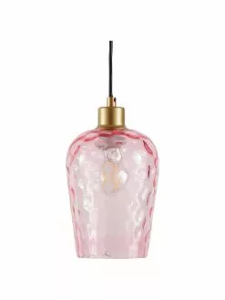 Westwing Collection Kleine Pendelleuchte Rania in Rosa, Ø 14 x H 20 cm