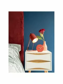 Kleine Retro-Tischlampe Enchant in Rot, Ø 18 x H 30 cm -Leuchten Verkaufsladen Kleine Retro Tischlampe Enchant in Rot 1