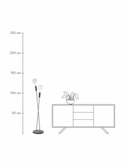 Kleine Stehlampe Twint in Schwarz, Ø 25 x H 137 cm -Leuchten Verkaufsladen Kleine Stehlampe Twint in Schwarz 2