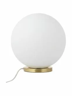 Westwing Collection Kleine Tischlampe Beth aus Opalglas, Ø 25 x H 26 cm