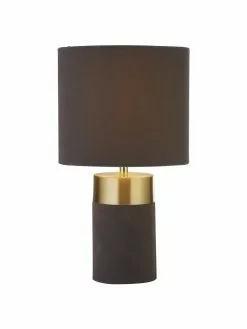 Searchlight Kleine Tischlampe Loko aus Samt, Ø 18 x H 33 cm -Leuchten Verkaufsladen Kleine Tischlampe Loko aus Samt 2