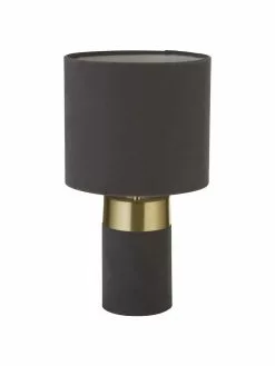 Searchlight Kleine Tischlampe Loko aus Samt, Ø 18 x H 33 cm -Leuchten Verkaufsladen Kleine Tischlampe Loko aus Samt 4