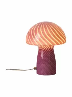Bahne Kleine Tischlampe Mushroom aus Glas&nbsp;in Rosa, Ø 19 x H 23 cmNur noch wenige verfügbar -Leuchten Verkaufsladen Kleine Tischlampe Mushroom aus Glas in Rosa 2