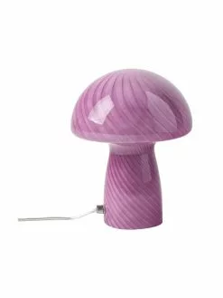 Bahne Kleine Tischlampe Mushroom aus Glas in Rosa, Ø 19 x H 23 cmNur noch wenige verfügbar