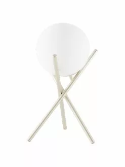 Westwing Collection Kleine Tripod Tischlampe Erik mit Glasschirm, Ø 15 x H 33 cm