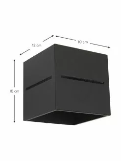 Kleine Wandleuchte Lorum in Schwarz, B 10 x H 10 cm -Leuchten Verkaufsladen Kleine Wandleuchte Lorum in Schwarz 2