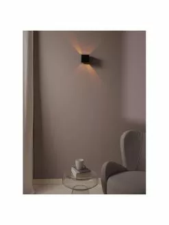 Kleine Wandleuchte Quad in Schwarz, B 10 x H 10 cm -Leuchten Verkaufsladen Kleine Wandleuchte Quad in Schwarz 1