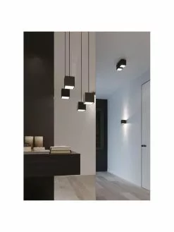 Kleine Wandleuchte Quad in Schwarz, B 10 x H 10 cm -Leuchten Verkaufsladen Kleine Wandleuchte Quad in Schwarz 2