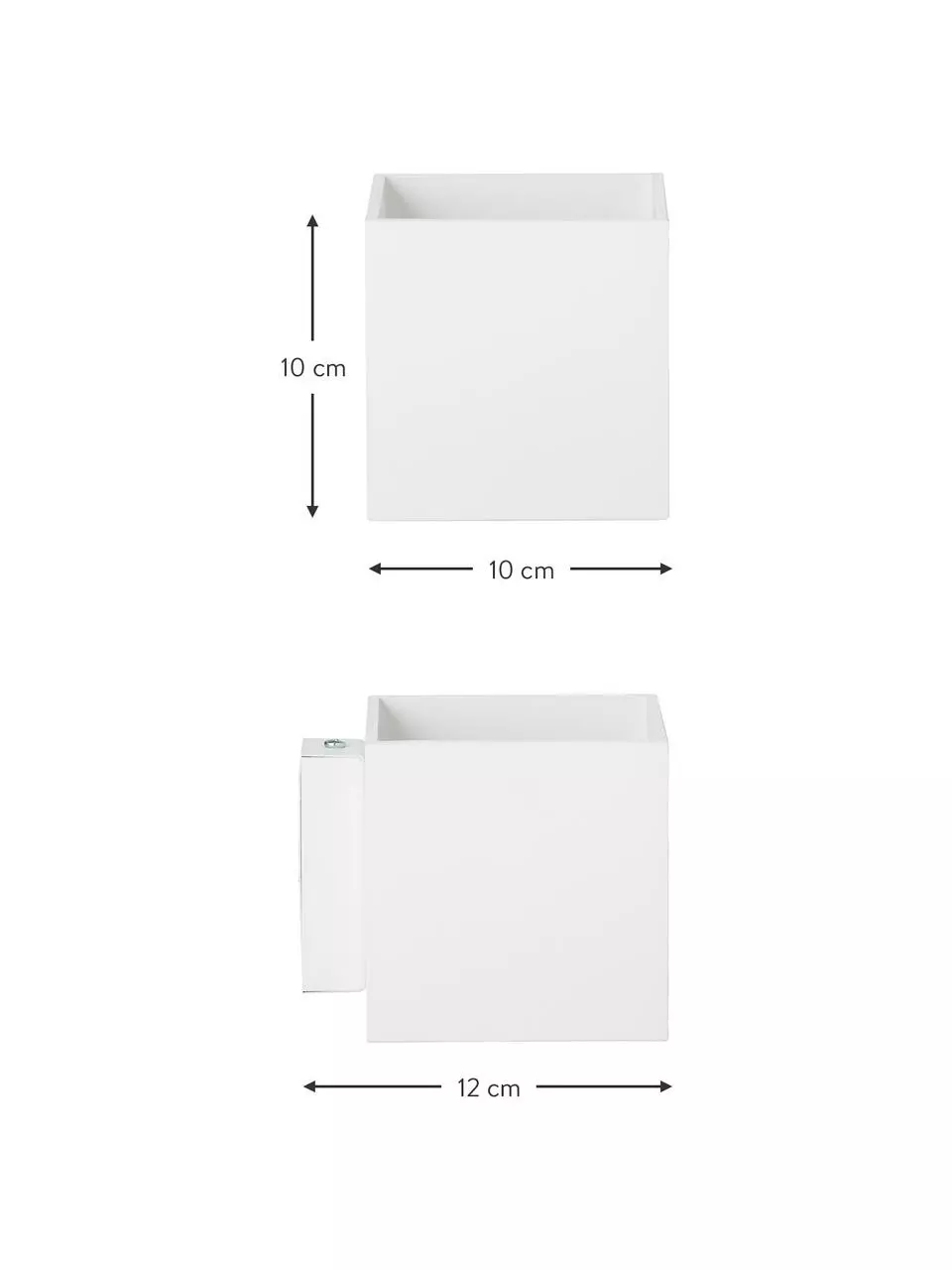 Kleine Wandleuchte Quad in Weiß, B 10 x H 10 cm 5 Kleine Wandleuchte Quad in Weiß, B 10 x H 10 cm – Bild 3