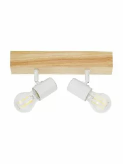 Kleiner Deckenstrahler Townshend aus Holz, B 30 x H 13 cm