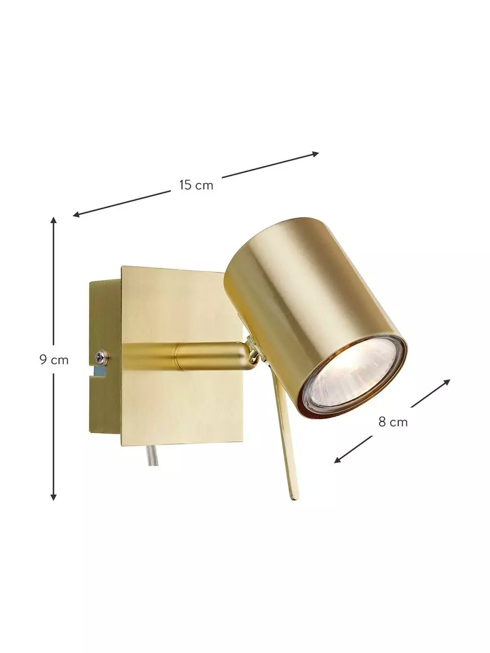 Markslöjd Kleiner Verstellbarer Wandstrahler Hyssna mit Stecker, T 15 x H 9 cm 5 Markslöjd Kleiner Verstellbarer Wandstrahler Hyssna mit Stecker, T 15 x H 9 cm – Bild 3