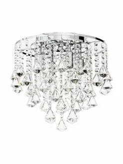 Searchlight Kristall-Deckenleuchte Dorchester, Ø 40 x H 36 cm