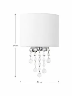 Searchlight Kristall-Wandleuchte Nora mit Schalter, B 18 x H 27 cmNur noch wenige verfügbar -Leuchten Verkaufsladen Kristall Wandleuchte Nora mit Schalter 2