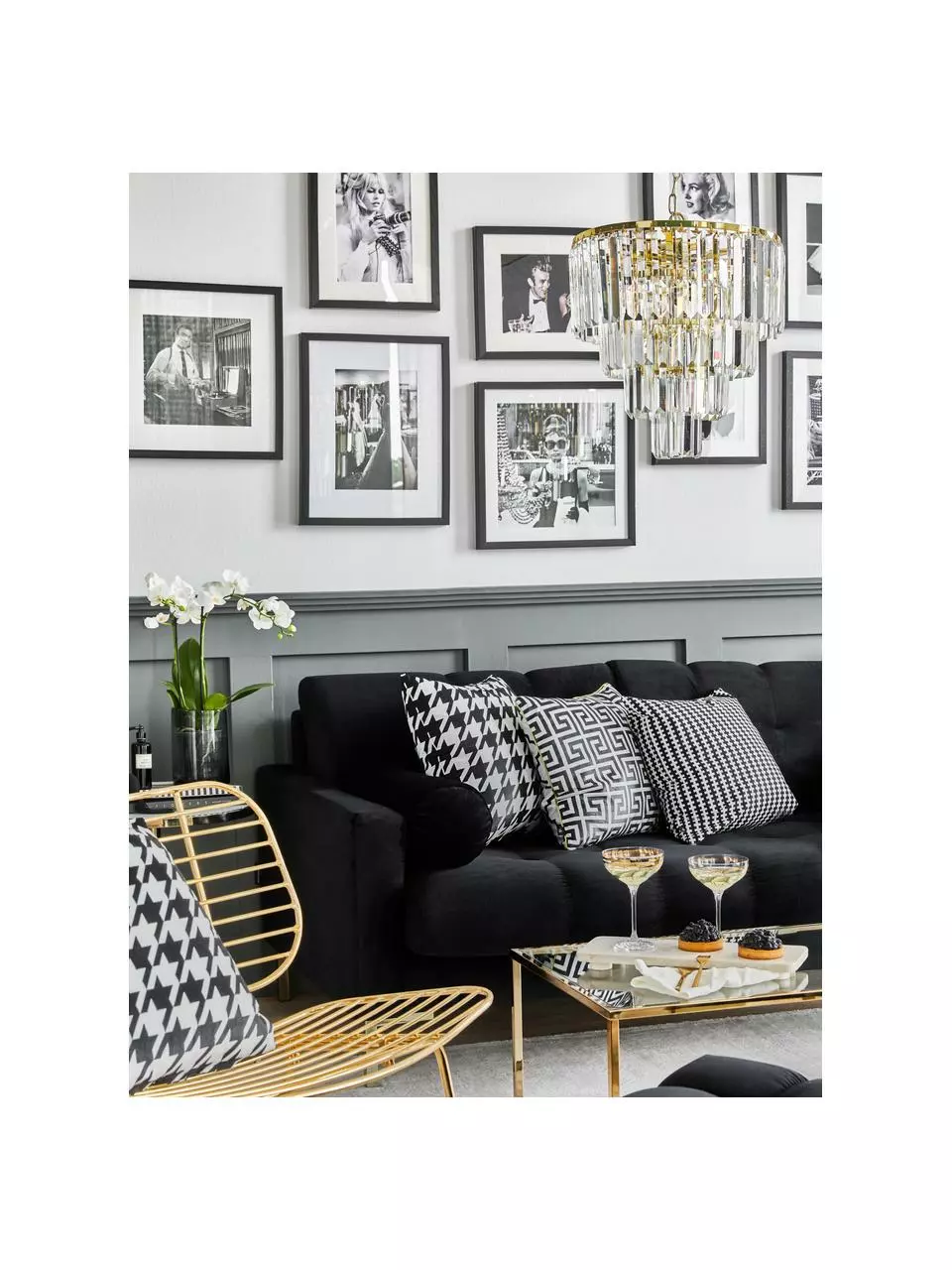 Kronleuchter Gracja in Gold, Ø 39 x H 42 cm 4 Kronleuchter Gracja in Gold, Ø 39 x H 42 cm – Bild 2