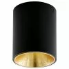 Westwing Collection LED-Deckenspot Marty in Schwarz-Gold mit Antik-Finish, Ø 10 x H 12 cm -Leuchten Verkaufsladen LED Deckenspot Marty in Schwarz Gold mit Antik Finish